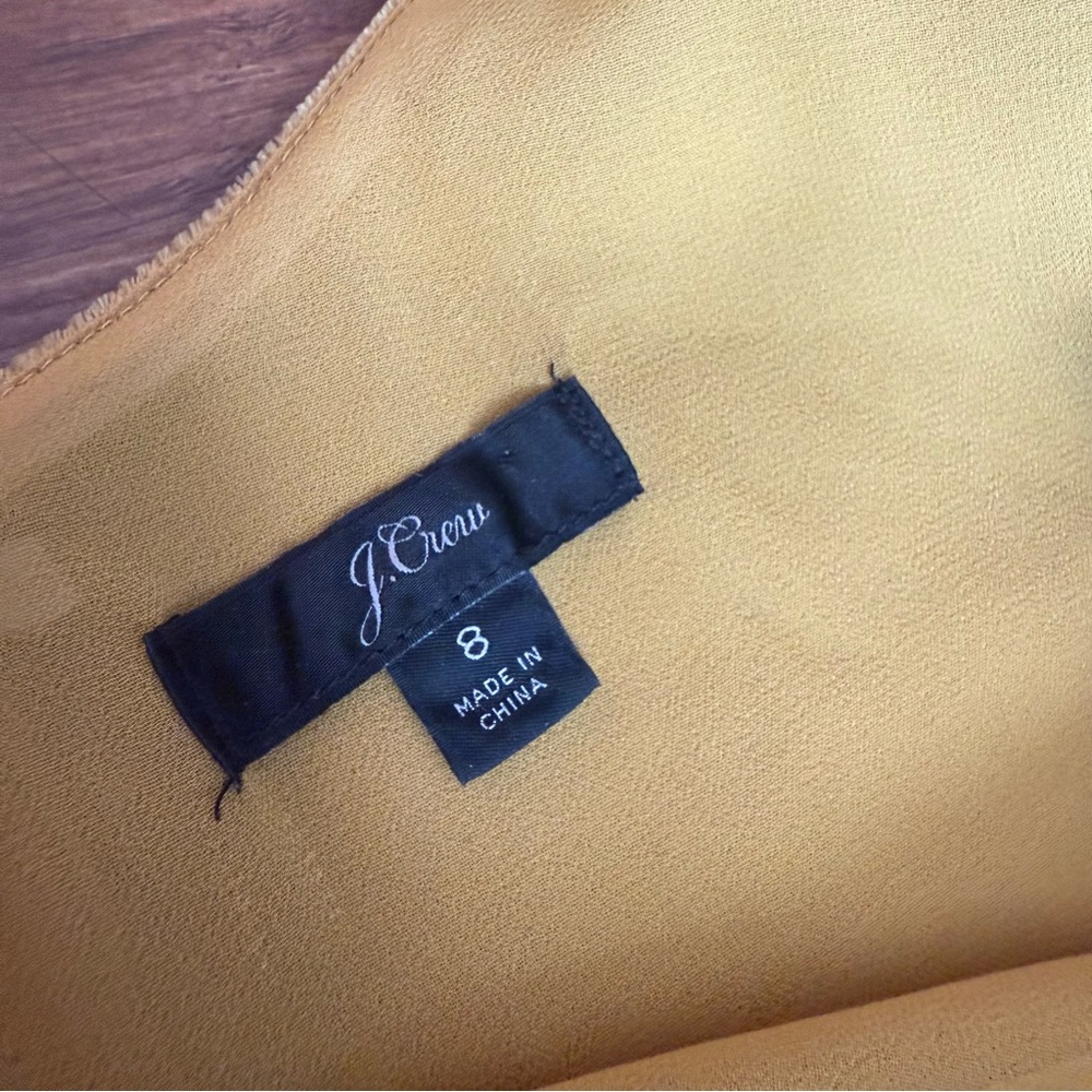 J Crew Velvet Tank Top Womens 8 Golden Yellow Sleeveless Scoop Blouse Fall Holid - Picture 7 of 14